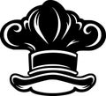 Chef hat - black and white isolated icon - vector illustration Royalty Free Stock Photo