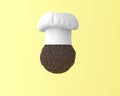 Chef hat with chocolate chips concept on pastel yellow background. minimal idea food and fruit concept. Idea creative to produce