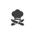 Chef hat and crossed knives vector icon Royalty Free Stock Photo