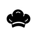 Black solid icon for Chef Hat, toque and uniform Royalty Free Stock Photo