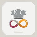 Chef Hat and Infinity Symbol Logo Concept Royalty Free Stock Photo