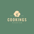 chef hat kitchen house concept logo design flat vector Royalty Free Stock Photo