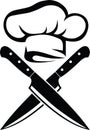 Chef Hat and Knives Cook Restaurant Profession Vector Royalty Free Stock Photo