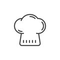 Chef hat line icon, outline vector sign, linear style pictogram isolated on white. Royalty Free Stock Photo