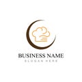 chef hat logo design with vector illustration template Royalty Free Stock Photo