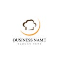 chef hat logo design with vector illustration template Royalty Free Stock Photo
