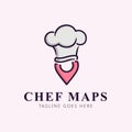 Chef hat logo and Location icon