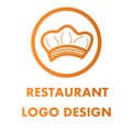 Chef hat logo vector design isolate on white background