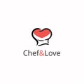 Chef hat with love and heart, Restaurant logo design