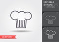 Chef hat. Line icon with editable stroke with shadow Royalty Free Stock Photo