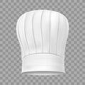 Chef hat with realistic shadow isolated on transporent background. Cook cap tall baker toque headdress for kitchen staff