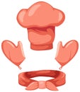 Chef hat ,red scarf and gloves Royalty Free Stock Photo