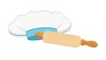 Chef hat with rolling pin, ideal for baking goods, vector design Generative AI Royalty Free Stock Photo