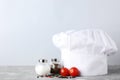 Chef hat with salt, pepper Royalty Free Stock Photo