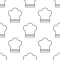 Chef hat seamless pattern with doodle or lin style