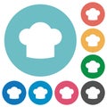 Chef hat solid flat round icons