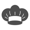 Chef hat solid icon, horeca worker headwear concept. Vector graphics. Cooker man hat sign on white background, glyph Royalty Free Stock Photo