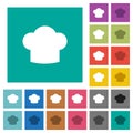 Chef hat solid square flat multi colored icons Royalty Free Stock Photo