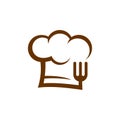 Chef Hat with Spoon and Fork Logo Design Template Vector, Icon Symbol, Creative Design Concepts Royalty Free Stock Photo