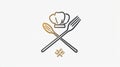 Chef Hat, Crossed Spoon and Fork Logo for Restaurant and Culinary Business Royalty Free Stock Photo