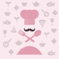 Chef hat with spoon and fork Royalty Free Stock Photo