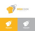 Chef hat and tag logo combination. Kitchen and shop symbol or icon. Unique cook and label logotype design template.