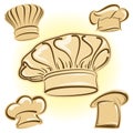 Chef hat vector icon set