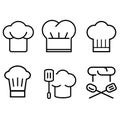 Chef hat vector icon set. cook illustration sign collection. kitchen symbol. restaurant logo.