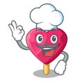 Chef heart character ice cream on candy