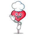 Chef heart lollipop character cartoon