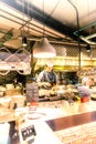 A chef in his open space kitchen in a restaurant in a hotel in Hong Kong