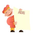 Chef holding blank menu