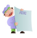 Chef holding blank menu