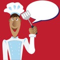 chef holding spatula. Vector illustration decorative design Royalty Free Stock Photo