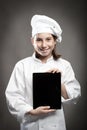 Chef holding a tablet