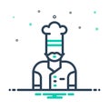 Mix icon for Chef, cook and cuisinier Royalty Free Stock Photo