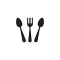 chef icon with fork and knive and spoon isolated on white background. flat style design trendy vector illustration