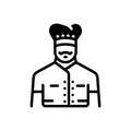 Black solid icon for Chef, master chef and cook Royalty Free Stock Photo