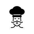 Black solid icon for Chef, masterchief and cook Royalty Free Stock Photo