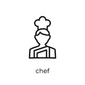 Chef icon. Trendy modern flat linear vector Chef icon on white b Royalty Free Stock Photo