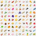 100 chef icons set, isometric 3d style