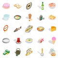 Chef icons set, isometric style