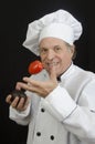 Chef Juggling Vegetables Royalty Free Stock Photo