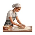 chef kneading dough for homemade bread