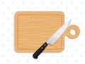 Chef knife on chopping board