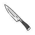 chef knife kitchen cookware color icon vector illustration