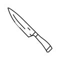 chef knife kitchen cookware line icon vector illustration