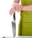 Chef with a knife Royalty Free Stock Photo