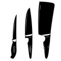 Chef knives vector illustration