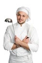 Chef with ladle isolated